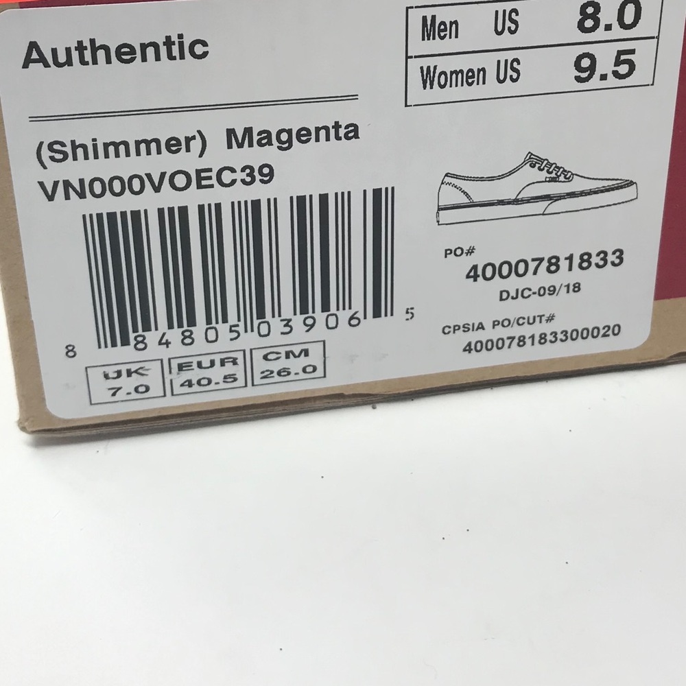 VANS Authentic Shimmer Magenta W AUTHENTIC - Picture 7 of 7
